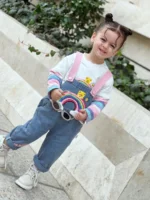 ست بیلر بال دار و بلوز رنگین کمان کد 380 - تصویر 3