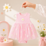 پیراهن پینترستی پرنسسی بابونه ترک🌸 کد ۲۲۵